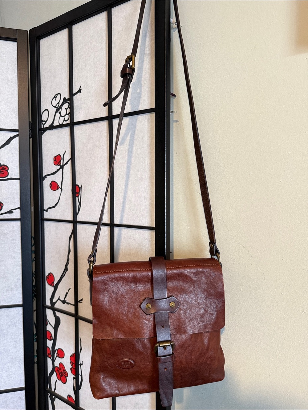 Conte di Cavour Italian Leather Crossbody Messenger Bag - Brown (vintage) - Picture 2 of 9